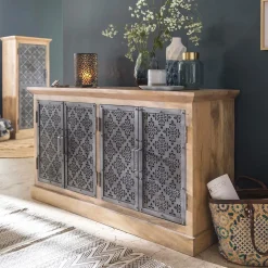 Buffet<Made in Meubles Buffet enfilade en bois de manguier Sahara