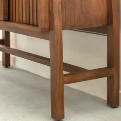 Buffet|Meuble Sous Vasque<Made in Meubles Buffet haut en bois d'acacia et terrazzo Kaelis