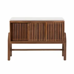 Buffet|Meuble Sous Vasque<Made in Meubles Buffet haut en bois d'acacia et terrazzo Kaelis