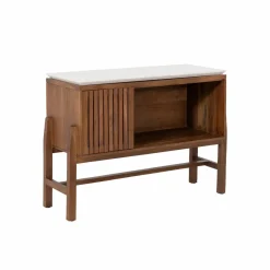 Buffet|Meuble Sous Vasque<Made in Meubles Buffet haut en bois d'acacia et terrazzo Kaelis
