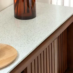 Buffet|Meuble Sous Vasque<Made in Meubles Buffet haut en bois d'acacia et terrazzo Kaelis