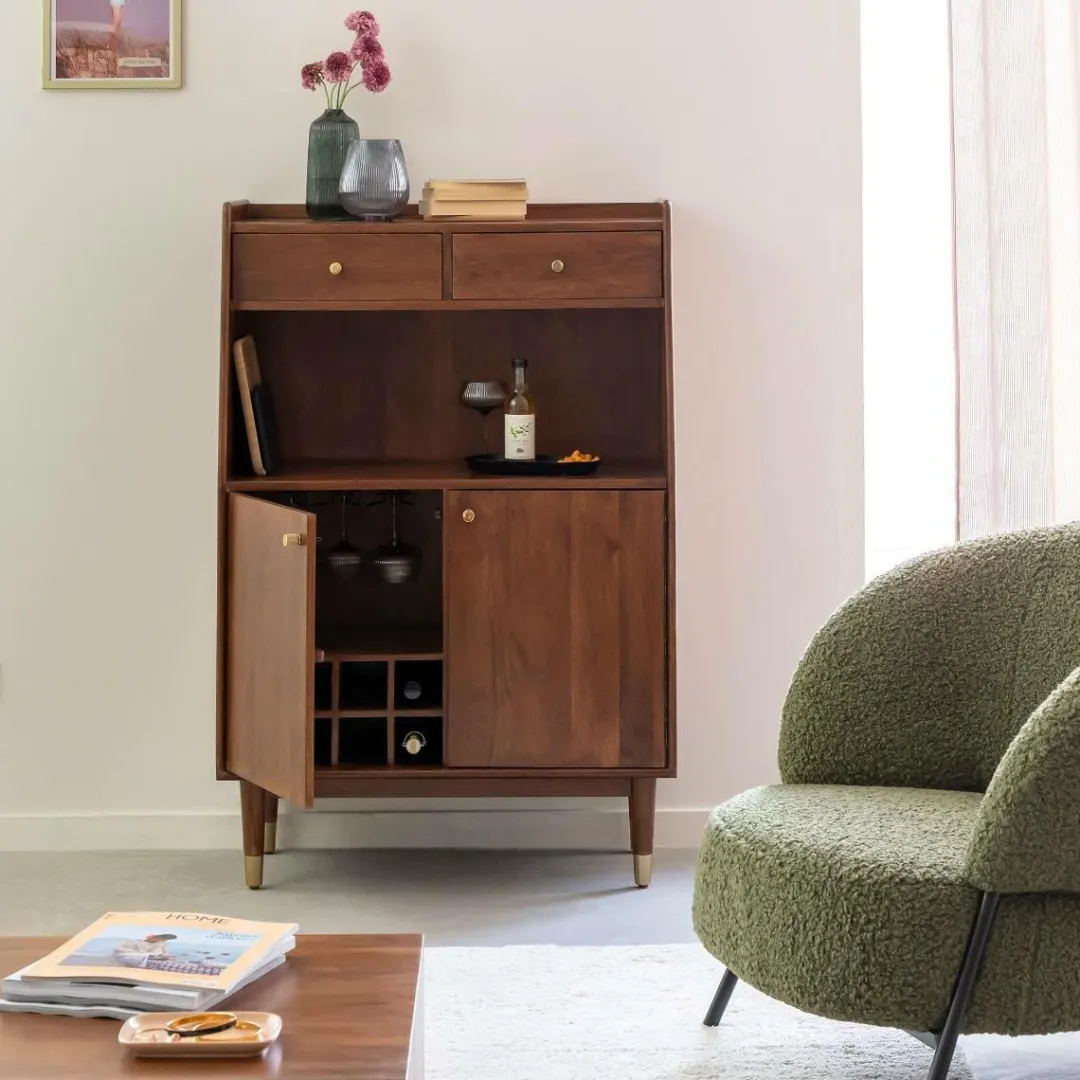 Buffet<Made in Meubles Buffet haut en bois d'acacia Emiel