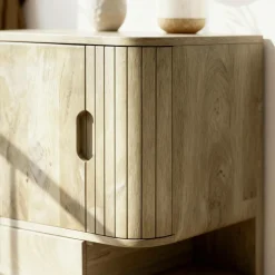 Buffet<Made in Meubles Buffet haut en bois de manguier clair Yoni