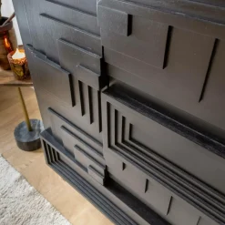 Buffet<Made in Meubles Buffet haut en bois de manguier noir Tristan