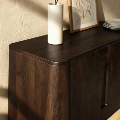 Buffet<Made in Meubles Buffet haut en bois de manguier foncé Liriel