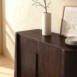 Buffet<Made in Meubles Buffet haut en bois de manguier foncé Liriel