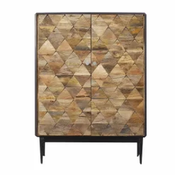 Buffet<Made in Meubles Buffet haut en métal et bois de manguier Célia