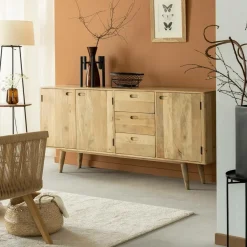 Buffet|Meuble Sous Vasque<Made in Meubles Buffet long en bois de manguier Rowene