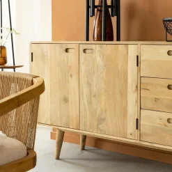 Buffet|Meuble Sous Vasque<Made in Meubles Buffet long en bois de manguier Rowene