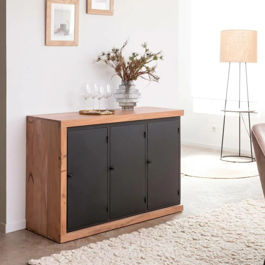 Buffet<Made in Meubles Buffet rétractable en bois d'acacia Emilio