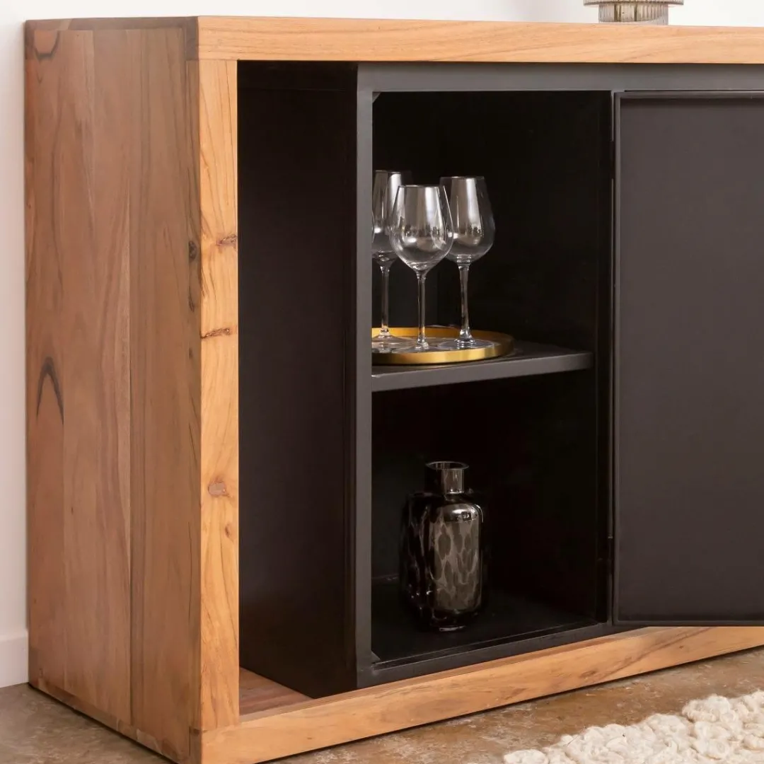 Buffet<Made in Meubles Buffet rétractable en bois d'acacia Emilio