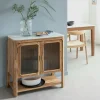 Buffet|Meuble Sous Vasque<Made in Meubles Buffet vitré en bois d'acacia et marbre Emyr