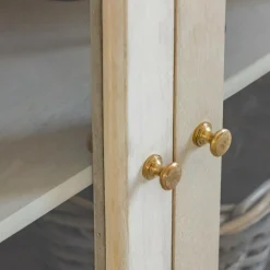 Buffet<Made in Meubles Buffet vitré en bois de manguier blanchi Miliam