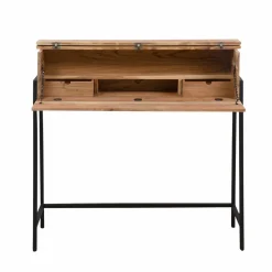 Bureau<Made in Meubles Bureau secrétaire en bois d'acacia et métal Milo
