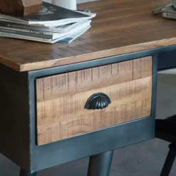 Bureau<Made in Meubles Bureau voiture en métal gris foncé Tata