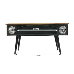 Bureau<Made in Meubles Bureau voiture en métal gris foncé Tata