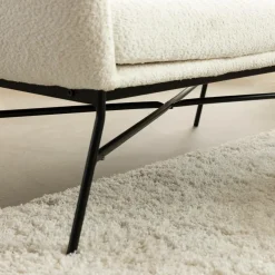 Canapé<Made in Meubles Canapé blanc confort en tissu bouclette 2 places Amandine