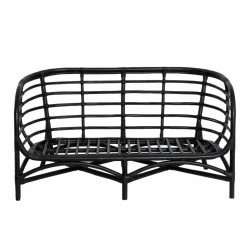 Canapé<Made in Meubles Canapé en rotin noir 2 places Anissa