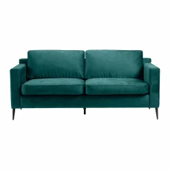 Canapé<Made in Meubles Canapé en velours bleu 3 places Rio