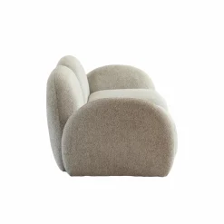 Canapé<Made in Meubles Canapé modulable 2 places en tissu bouclette gris Calya