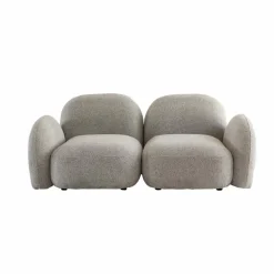 Canapé<Made in Meubles Canapé modulable 2 places en tissu bouclette gris Calya