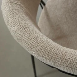 Chaise<Made in Meubles Chaise arrondie tissu écru Kanoa (lot de 2)