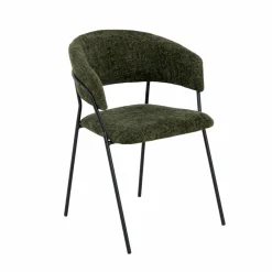 Chaise<Made in Meubles Chaise arrondie tissu vert Kanoa (lot de 2)