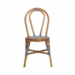 Chaise<Made in Meubles Chaise bistrot en rotin bleue Elynne (lot de 2)