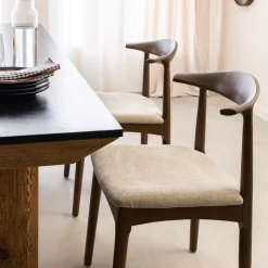 Chaise<Made in Meubles Chaise bois hêtre foncé Aline (lot de 2)