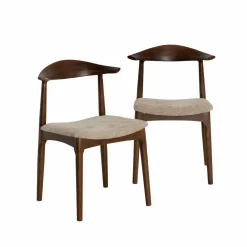 Chaise<Made in Meubles Chaise bois hêtre foncé Aline (lot de 2)