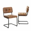 Chaise<Made in Meubles Chaise cantilever en microfibre marron Mambo (lot de 2)