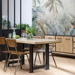 Chaise<Made in Meubles Chaise d'écolier en bois de manguier Marcus (lot de 2)