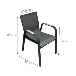 Chaise De Jardin<Made in Meubles Chaise de jardin en aluminium gris foncé Ayden (lot de 2)