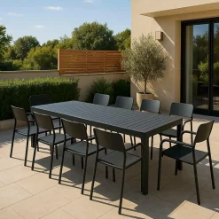 Chaise De Jardin<Made in Meubles Chaise de jardin en aluminium gris  Kaïa (lot de 2)