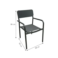 Chaise De Jardin<Made in Meubles Chaise de jardin en aluminium gris  Kaïa (lot de 2)