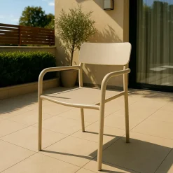 Chaise De Jardin<Made in Meubles Chaise de jardin en aluminium taupe Kaïa (lot de 2)