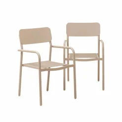 Chaise De Jardin<Made in Meubles Chaise de jardin en aluminium taupe Kaïa (lot de 2)