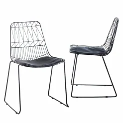 Chaise<Made in Meubles Chaise design en métal noir (lot de 2)