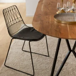 Chaise<Made in Meubles Chaise design en métal noir (lot de 2)