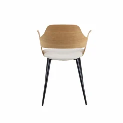 Chaise<Made in Meubles Chaise en bois clair et tissu écru Florence (lot de 2)