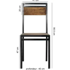 Chaise<Made in Meubles Chaise en bois d'acacia Havana (lot de 2)