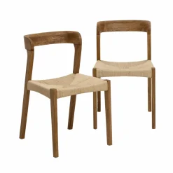 Chaise<Made in Meubles Chaise en bois de chêne et en corde Auren (lot de 2)