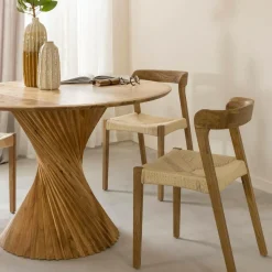 Chaise<Made in Meubles Chaise en bois de chêne et en corde Auren (lot de 2)