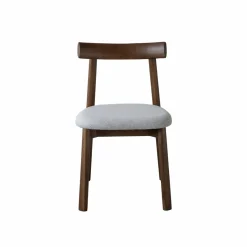 Chaise<Made in Meubles Chaise en bois de frêne foncé et tissu gris Aline (lot de 2)