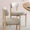 Chaise<Made in Meubles Chaise en bois de hêtre clair et tissu Aline (lot de 2)