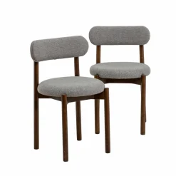 Chaise<Made in Meubles Chaise en bois de hêtre foncé et tissu Aline (lot de 2)