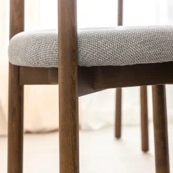 Chaise<Made in Meubles Chaise en bois de hêtre foncé et tissu Aline (lot de 2)