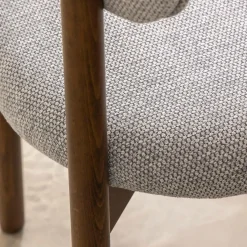 Chaise<Made in Meubles Chaise en bois de hêtre foncé et tissu Aline (lot de 2)