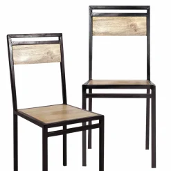 Chaise<Made in Meubles Chaise en bois de manguier New-York (lot de 2)