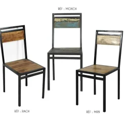 Chaise<Made in Meubles Chaise en bois de manguier New-York (lot de 2)